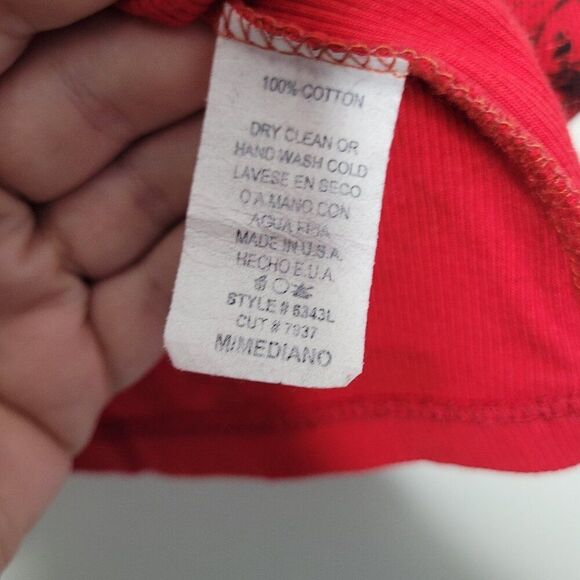 y2K red black grunge cyber thermal studded emo long sleeve top size medium - Picture 4 of 6